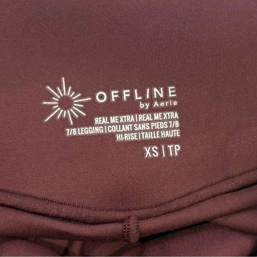 NWT Aerie Offline Real Me Xtra 7/8 Legging Burgundy Sz XS - Picture 7 of 9
